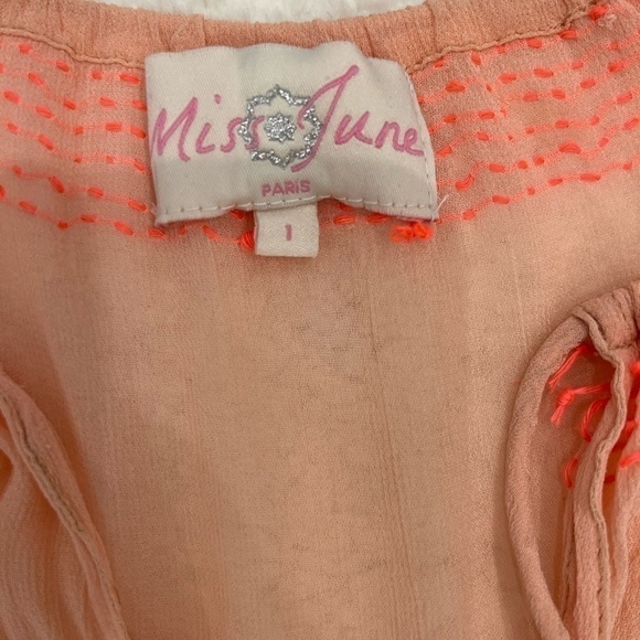 MISS JUNE PARIS Gorgeous Boho Embroidered Sheer W/ Tassels VGUC Size Small Or 1 - Picture 4 of 14